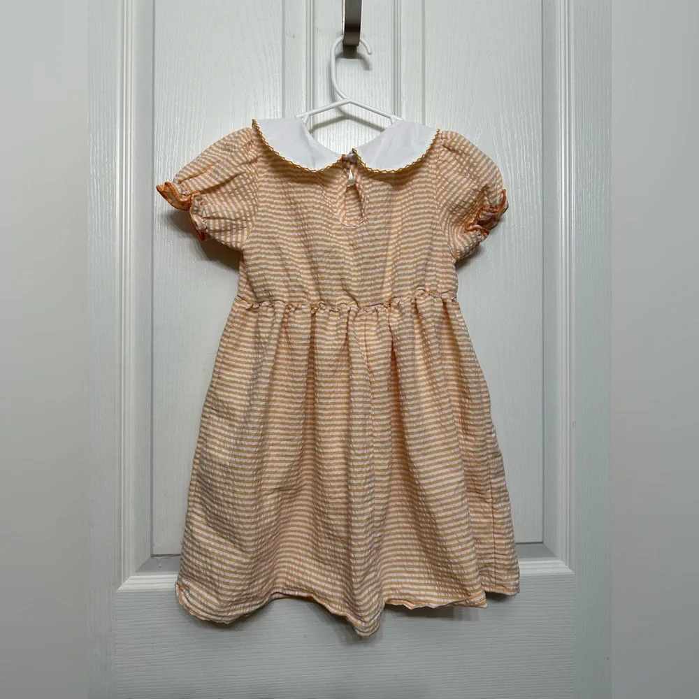 Girls Striped Pumpkin Dress‎ Size 4-5 Years